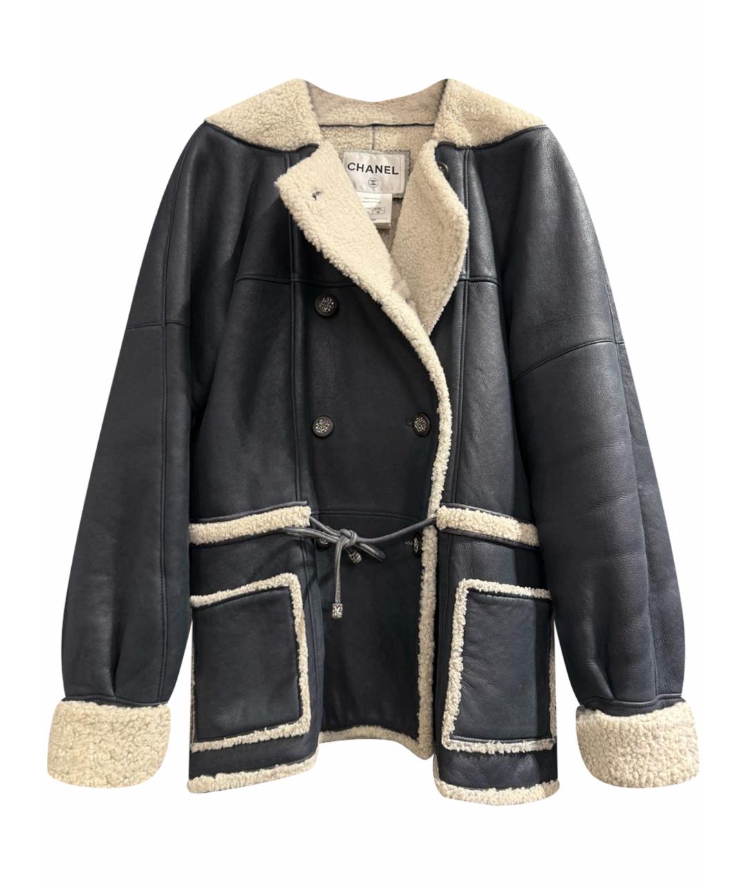 CHANEL Серая кожаная дубленка, фото 1