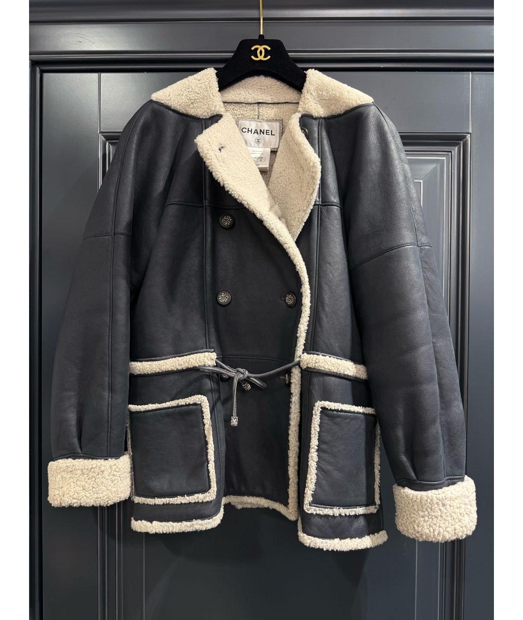 CHANEL Серая кожаная дубленка, фото 5