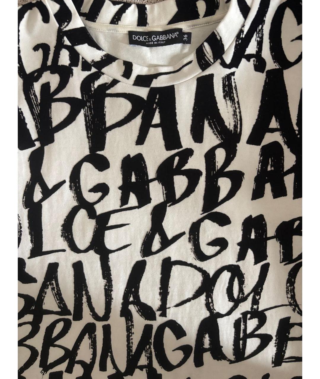 DOLCE&GABBANA Белая хлопковая футболка, фото 5