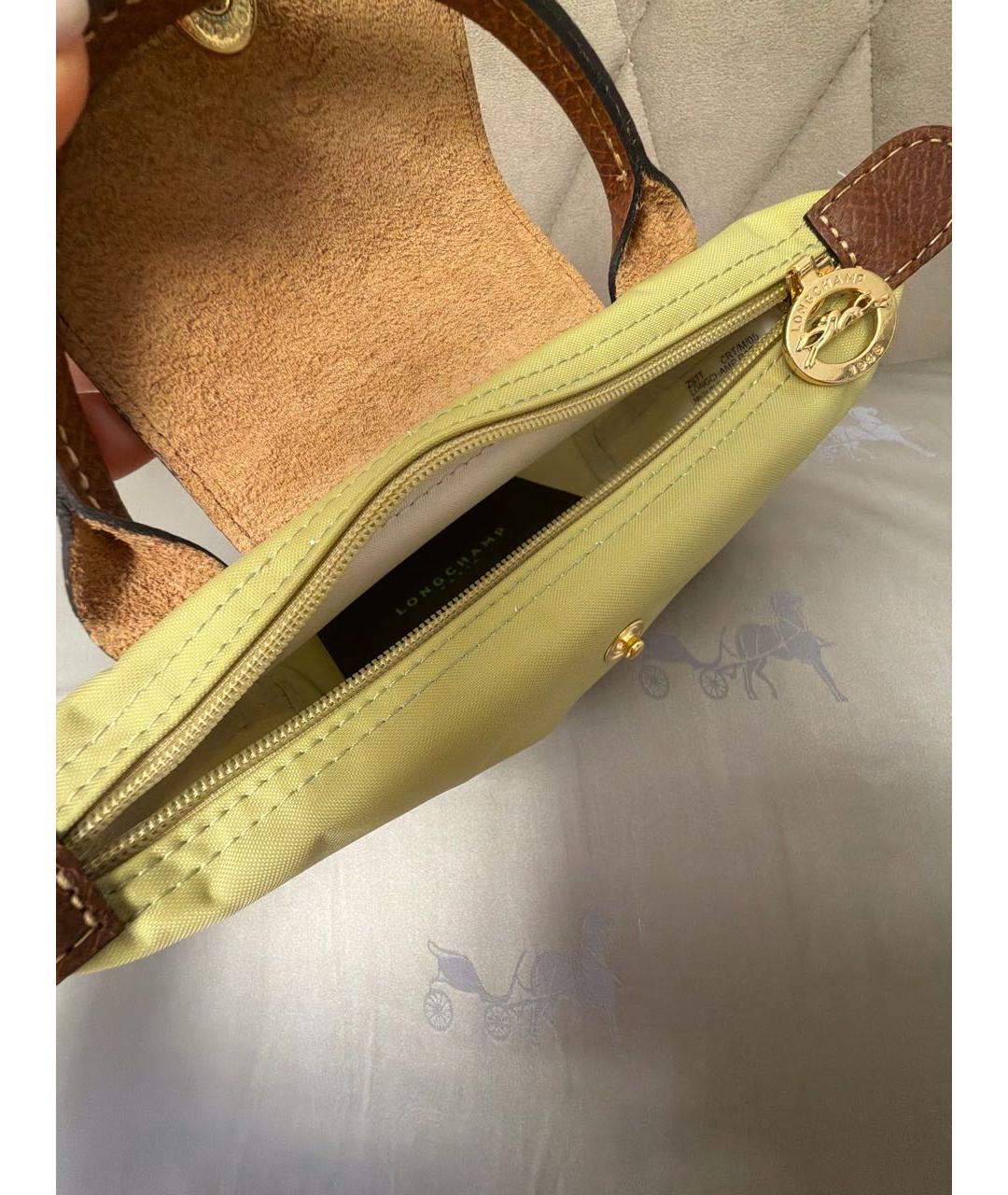 LONGCHAMP Зеленая тканевая сумка с короткими ручками, фото 4