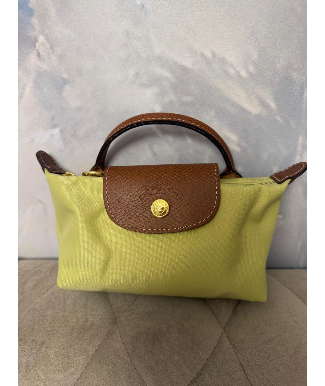 LONGCHAMP Зеленая тканевая сумка с короткими ручками, фото 6