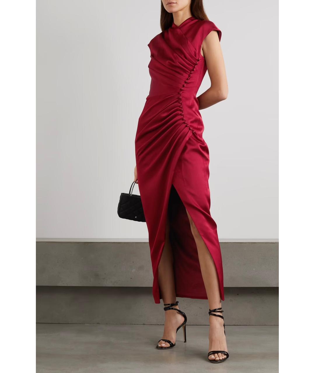 RASARIO Бордовое атласное коктейльное платье, фото 2
