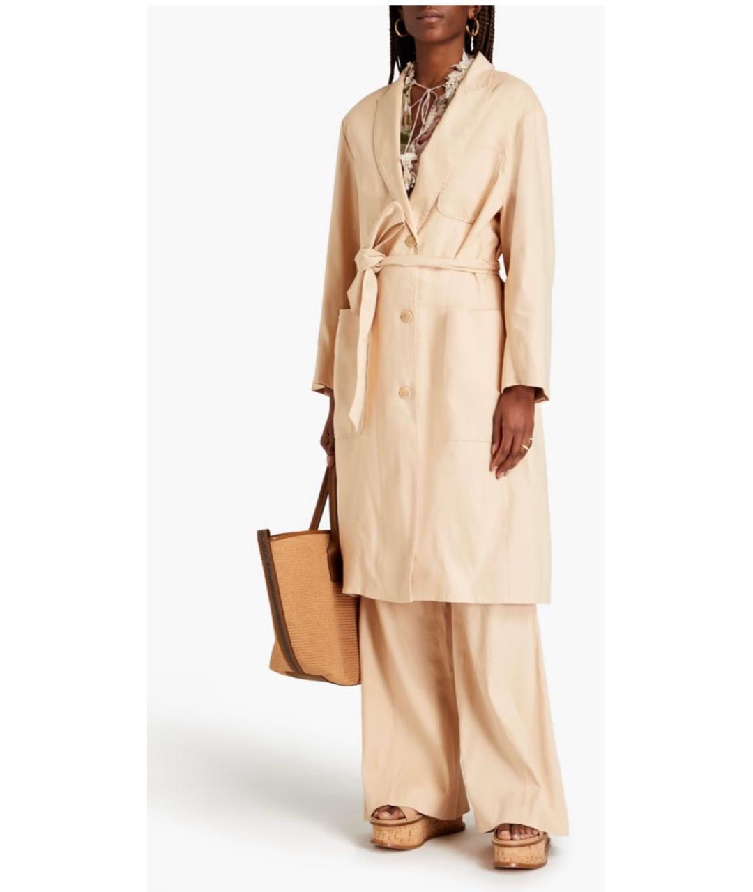 ZIMMERMANN Бежевый льняной тренч/плащ, фото 7