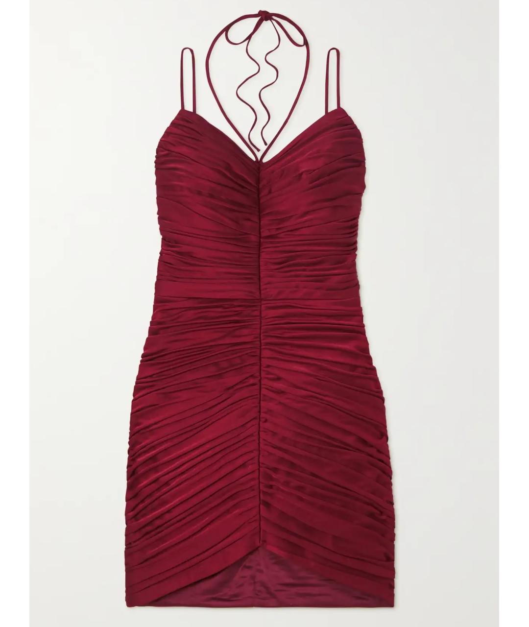 RASARIO Бордовое атласное коктейльное платье, фото 4