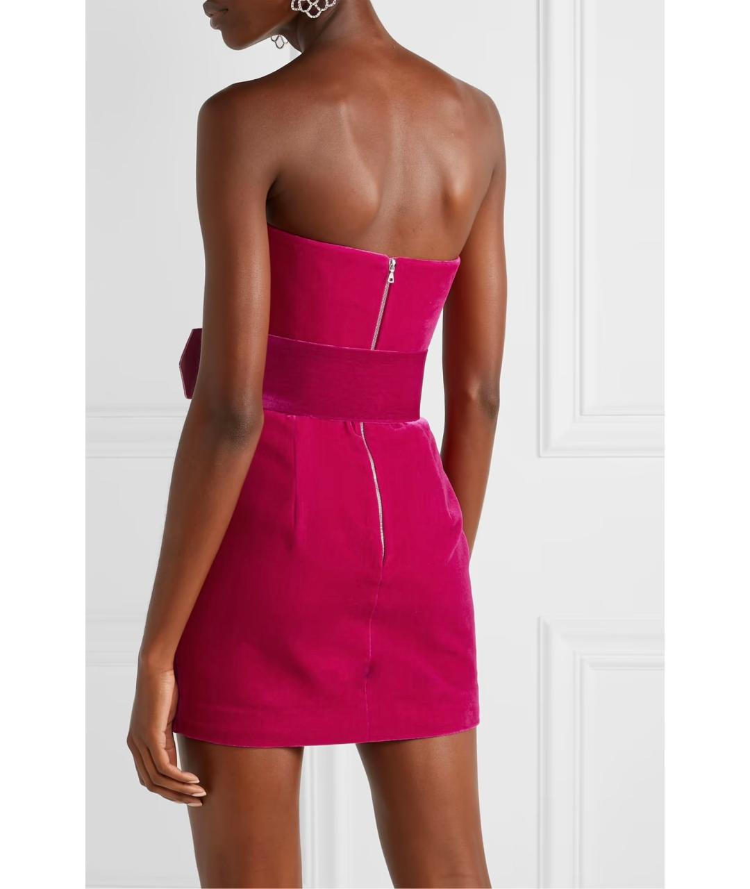 RASARIO Фуксия бархатное коктейльное платье, фото 4