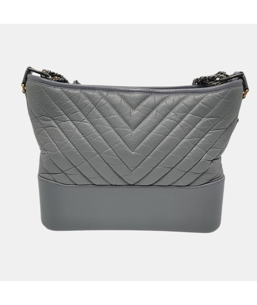 CHANEL Серая кожаная сумка через плечо, фото 2