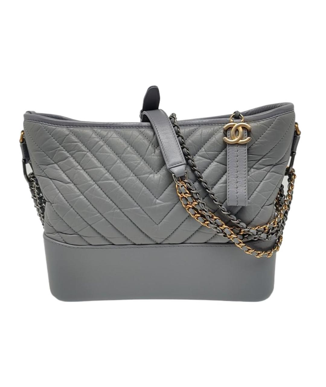 CHANEL Серая кожаная сумка через плечо, фото 7