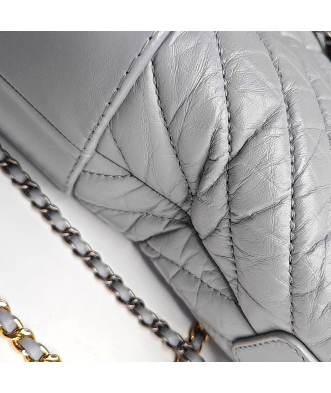 CHANEL Серая кожаная сумка через плечо, фото 4