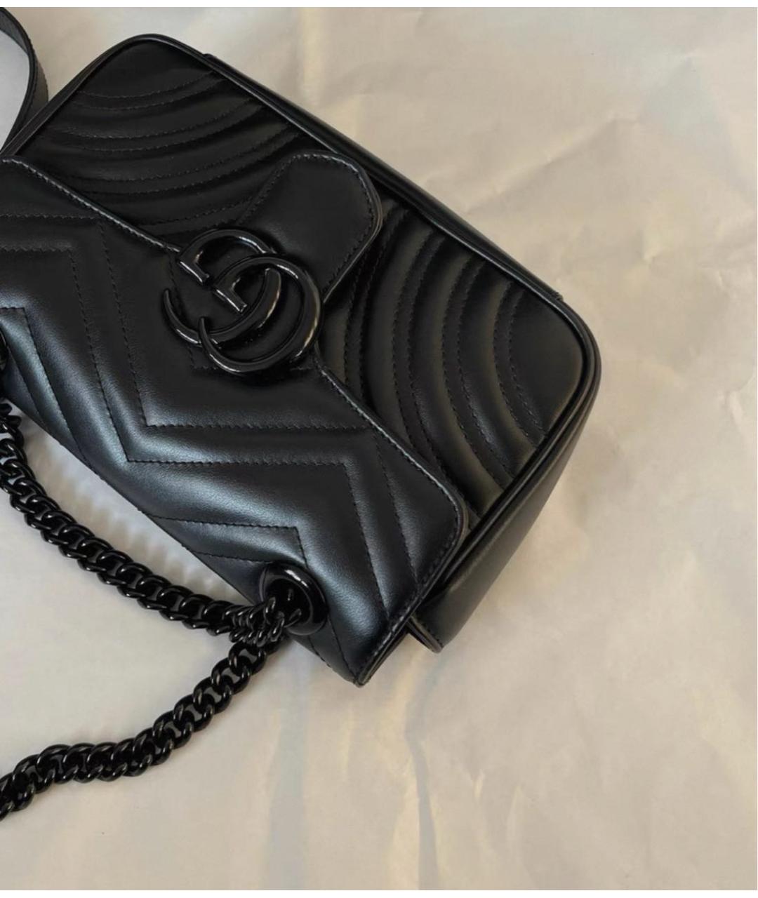 GUCCI Черная кожаная сумка через плечо, фото 4