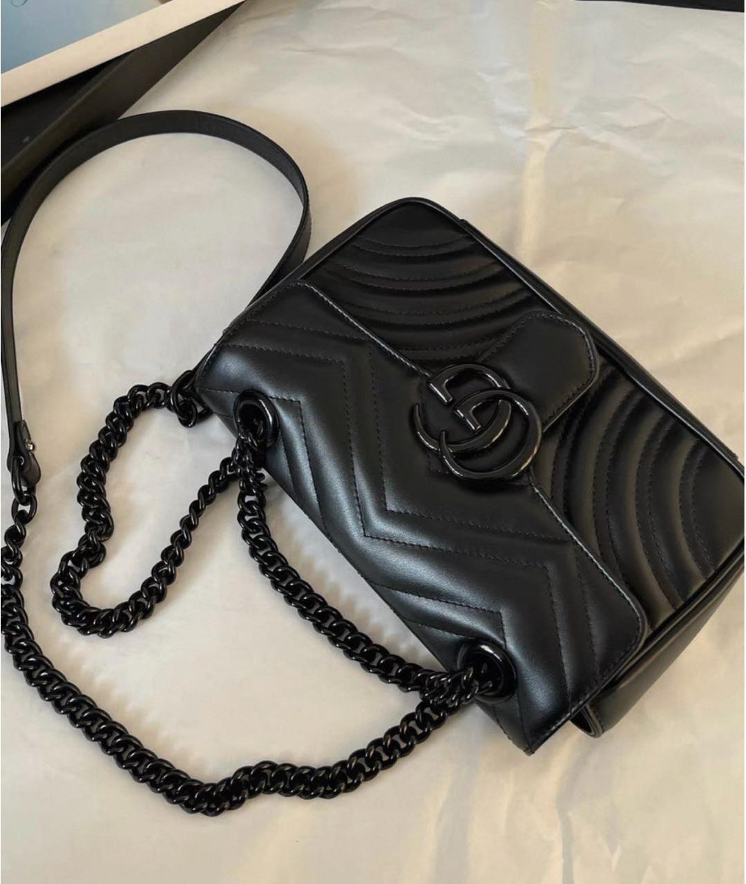 GUCCI Черная кожаная сумка через плечо, фото 3