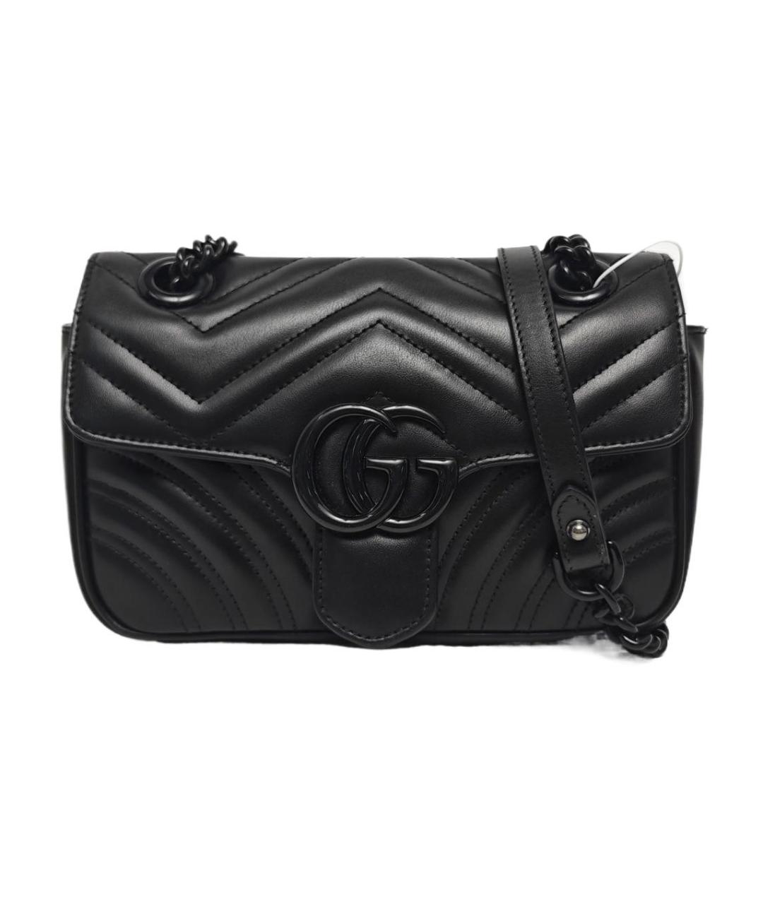 GUCCI Черная кожаная сумка через плечо, фото 6