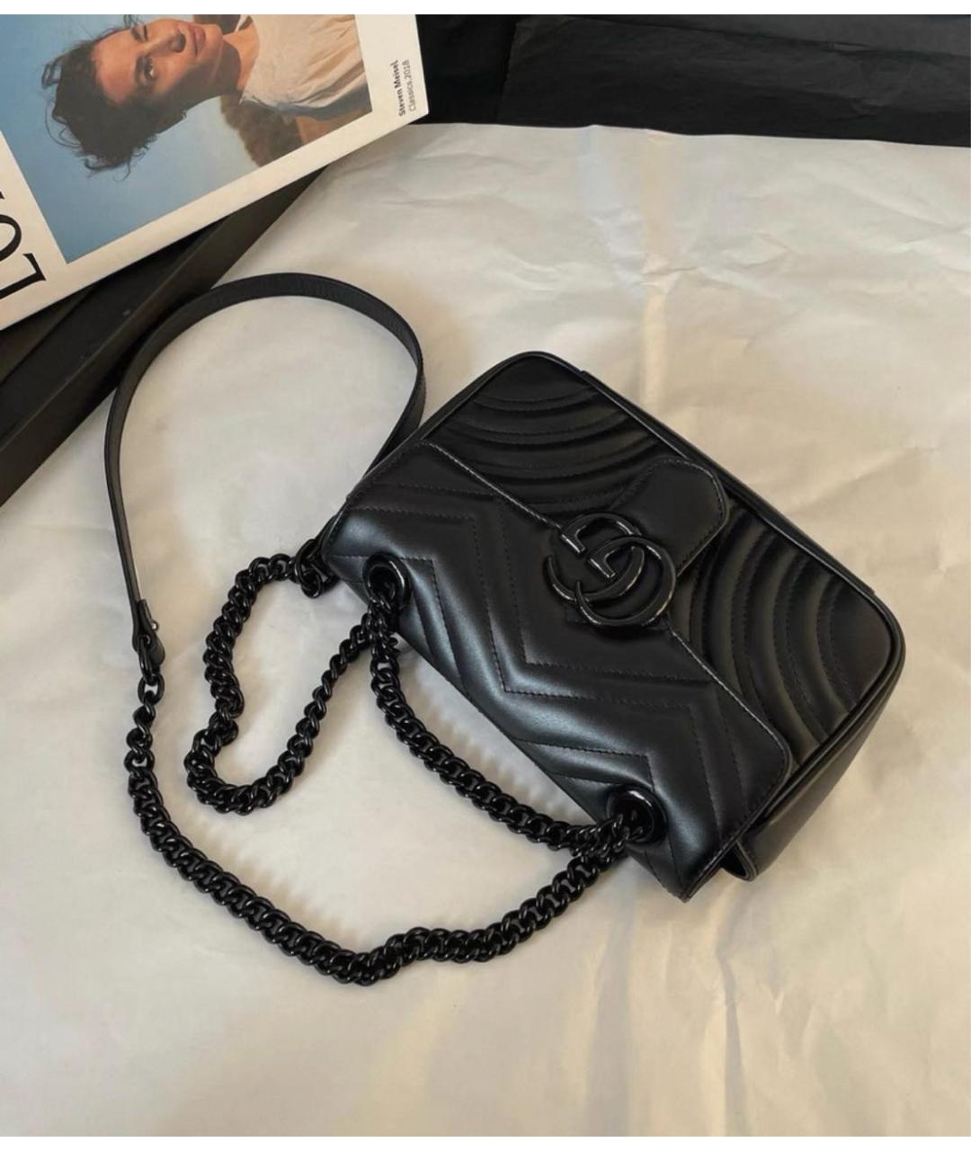 GUCCI Черная кожаная сумка через плечо, фото 2