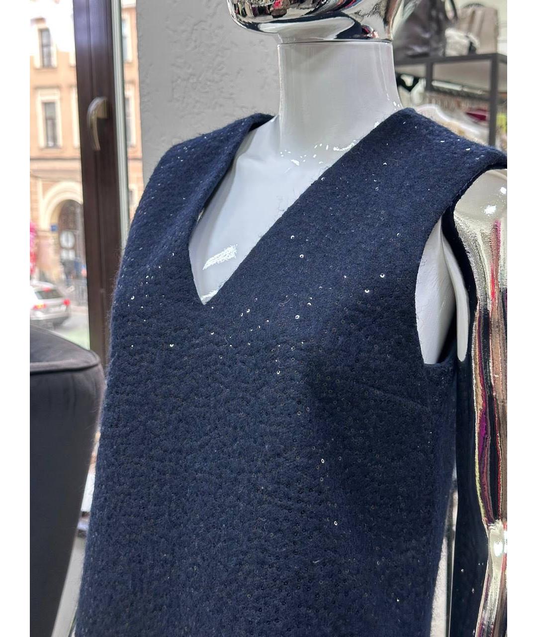 COS Синий шерстяной сарафан, фото 4