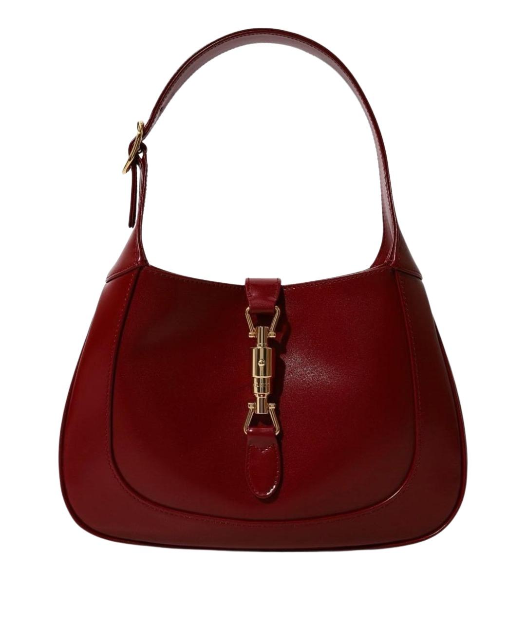 GUCCI Бордовая кожаная сумка с короткими ручками, фото 1