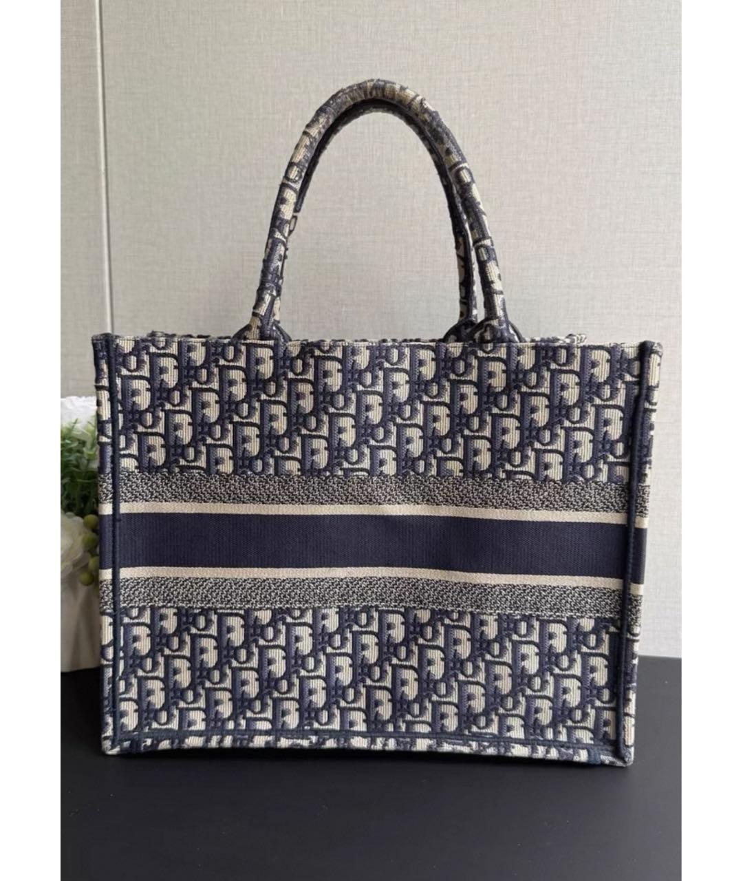 CHRISTIAN DIOR Синяя жаккардовая сумка с короткими ручками, фото 3