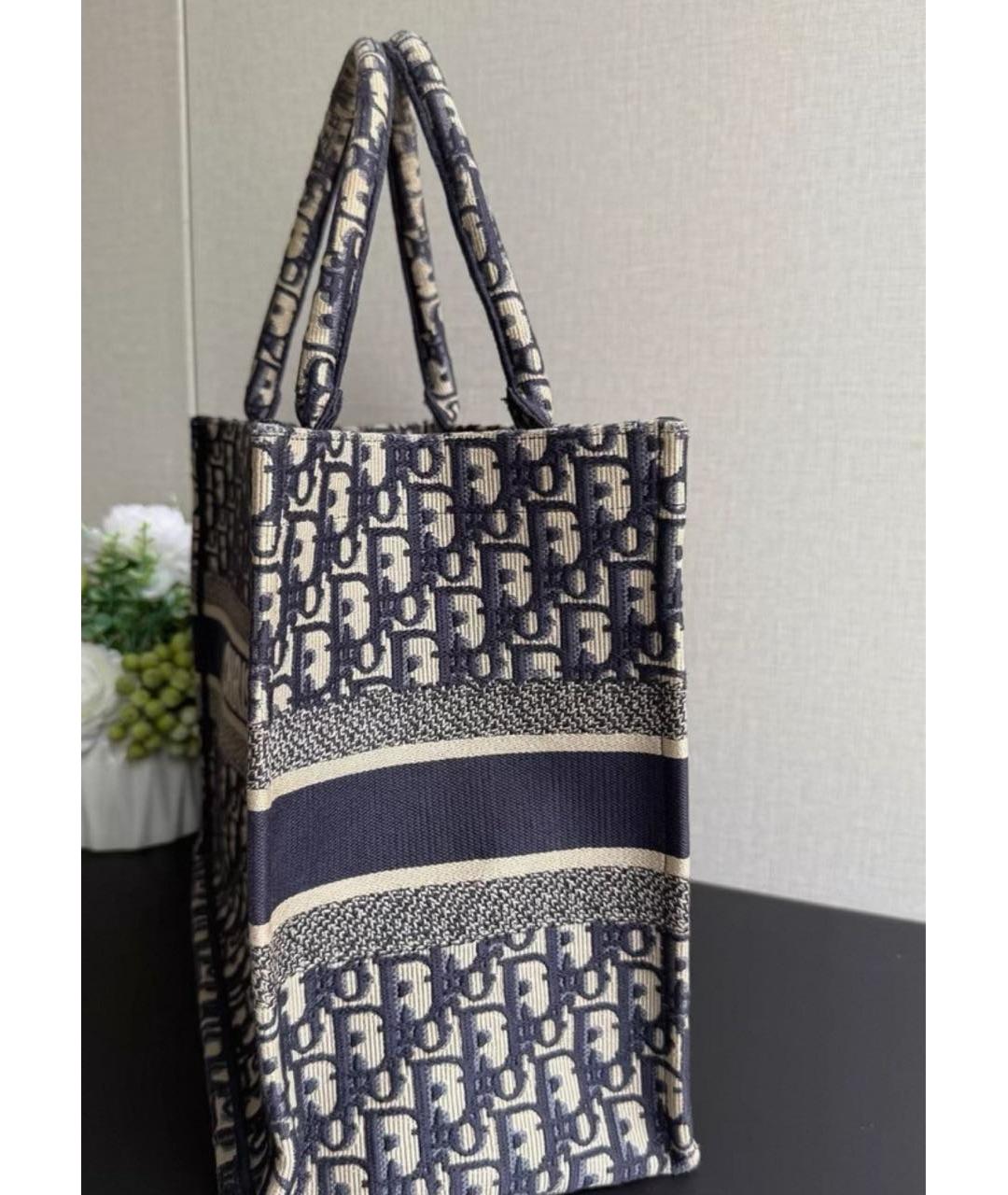 CHRISTIAN DIOR Синяя жаккардовая сумка с короткими ручками, фото 4