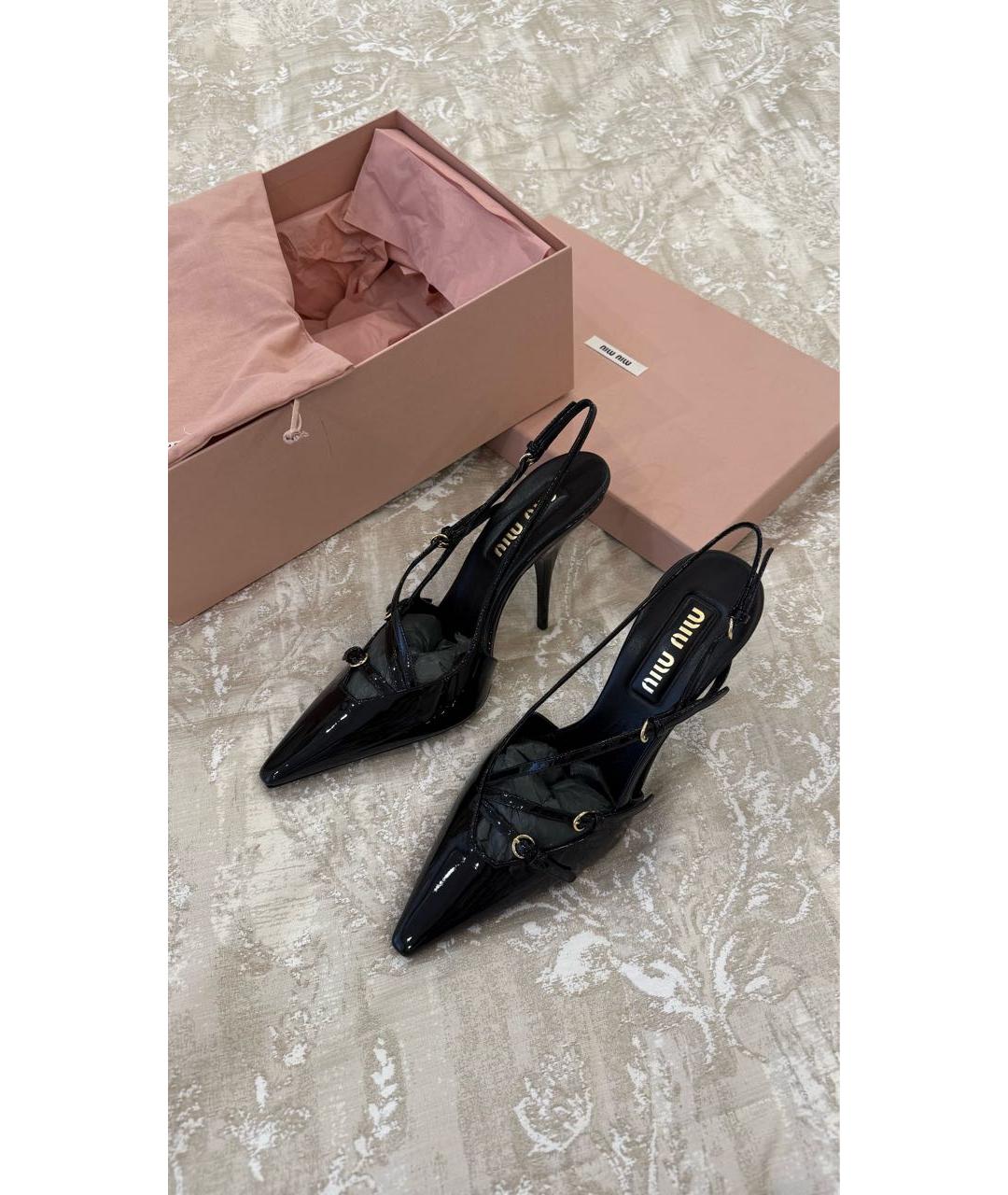 MIU MIU Черные туфли из лакированной кожи, фото 6