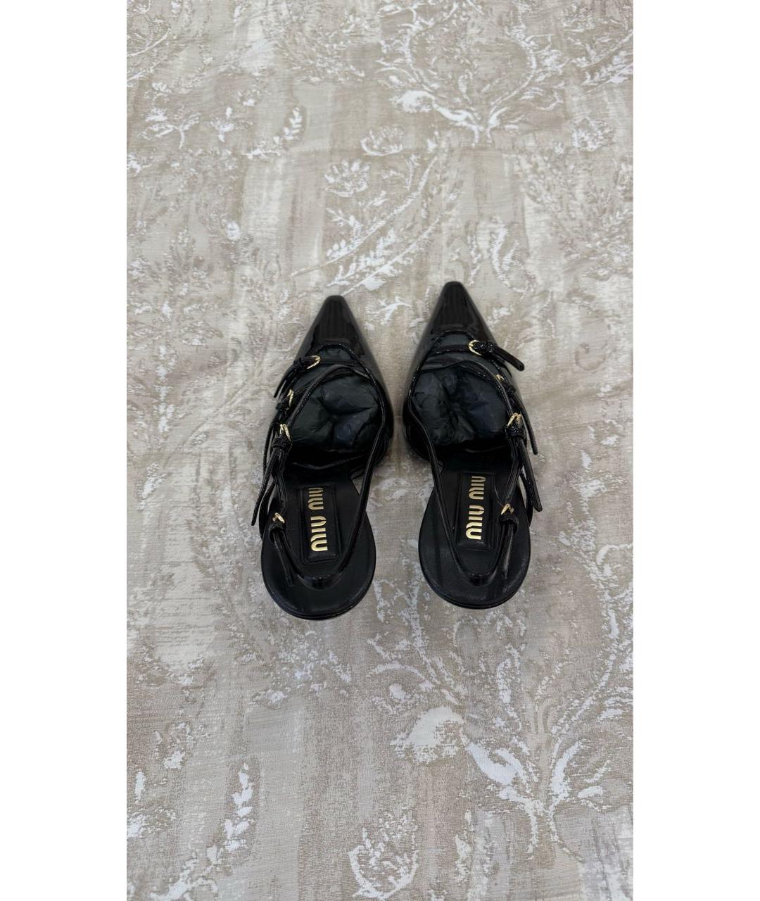 MIU MIU Черные туфли из лакированной кожи, фото 3