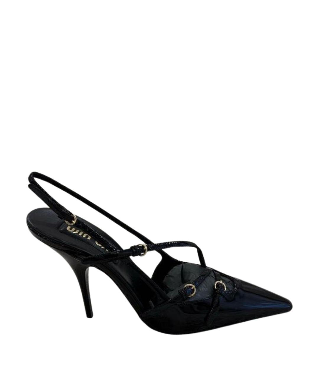 MIU MIU Черные туфли из лакированной кожи, фото 1