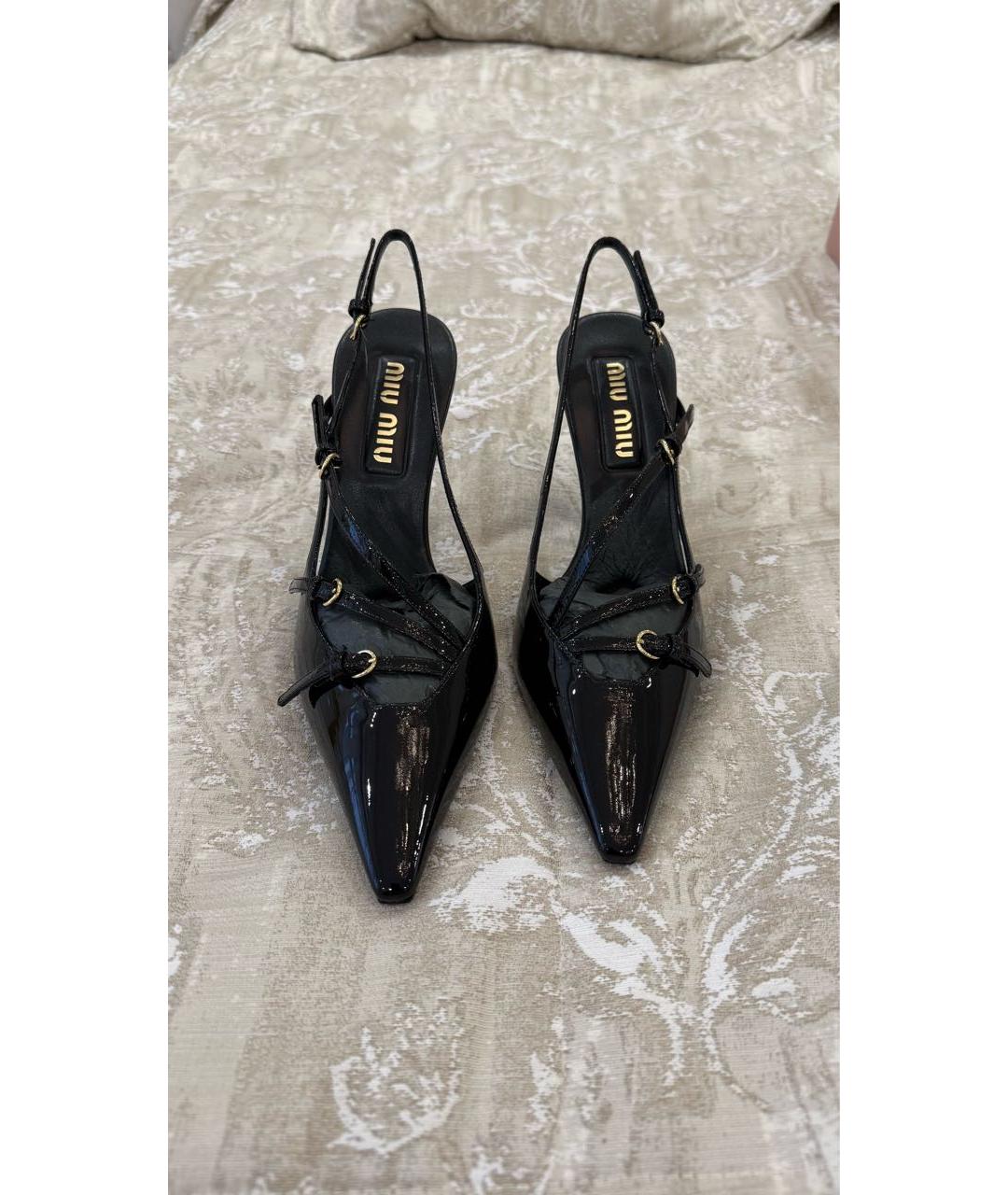 MIU MIU Черные туфли из лакированной кожи, фото 2