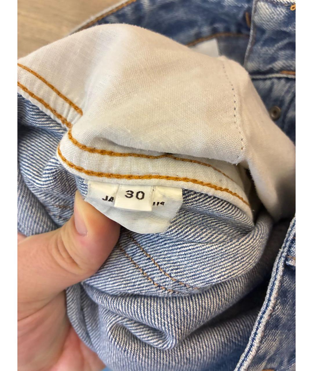 JACQUEMUS Голубые хлопковые прямые джинсы, фото 5