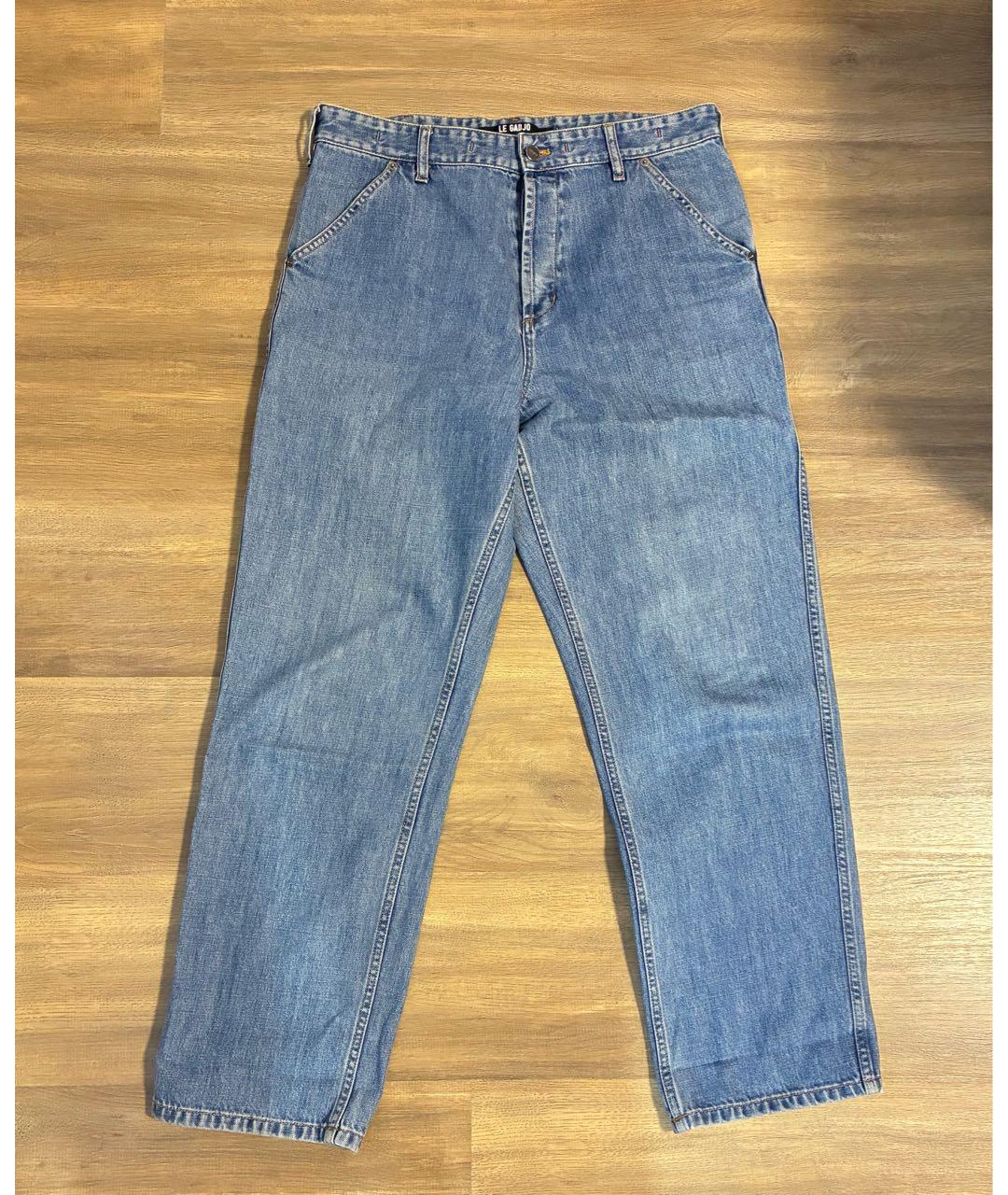 JACQUEMUS Голубые хлопковые прямые джинсы, фото 6