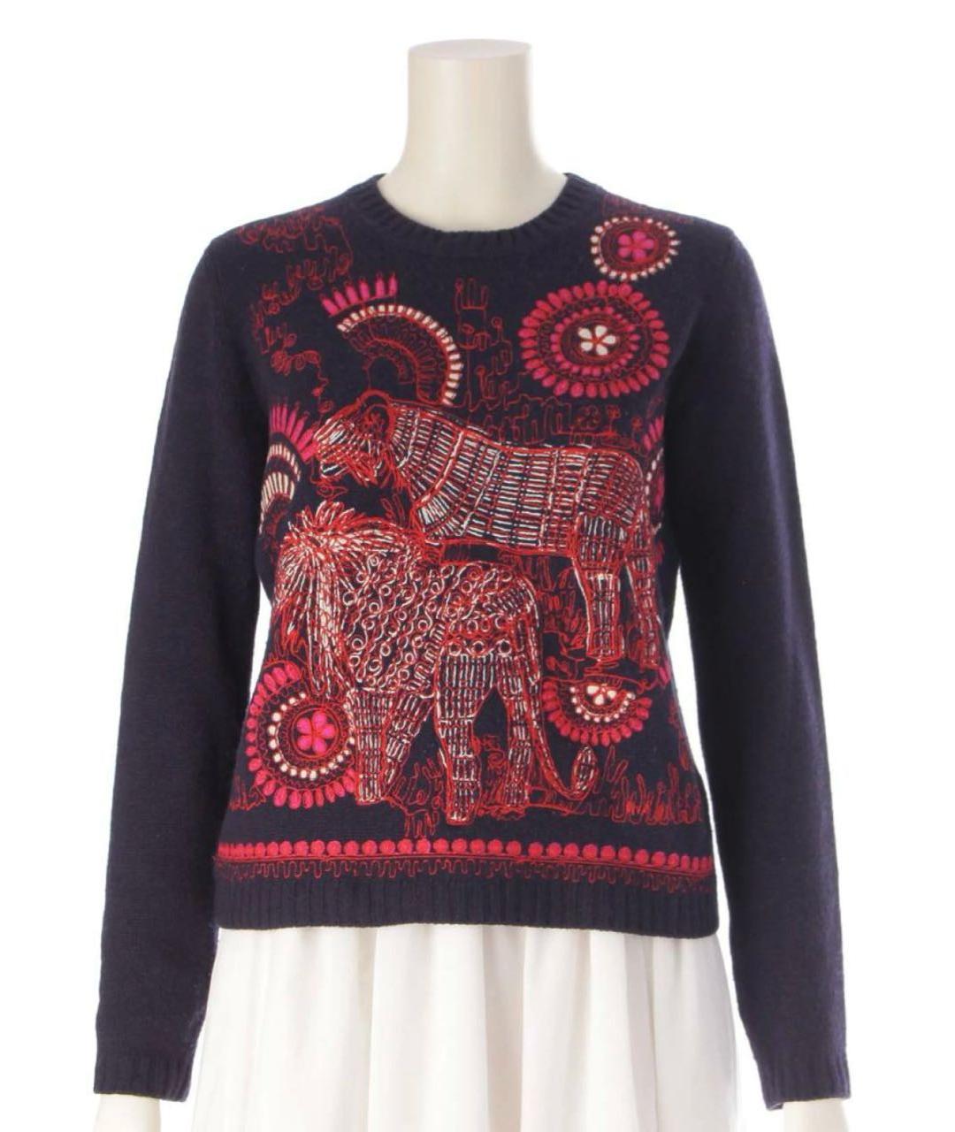 CHRISTIAN DIOR Темно-синий кашемировый джемпер / свитер, фото 5