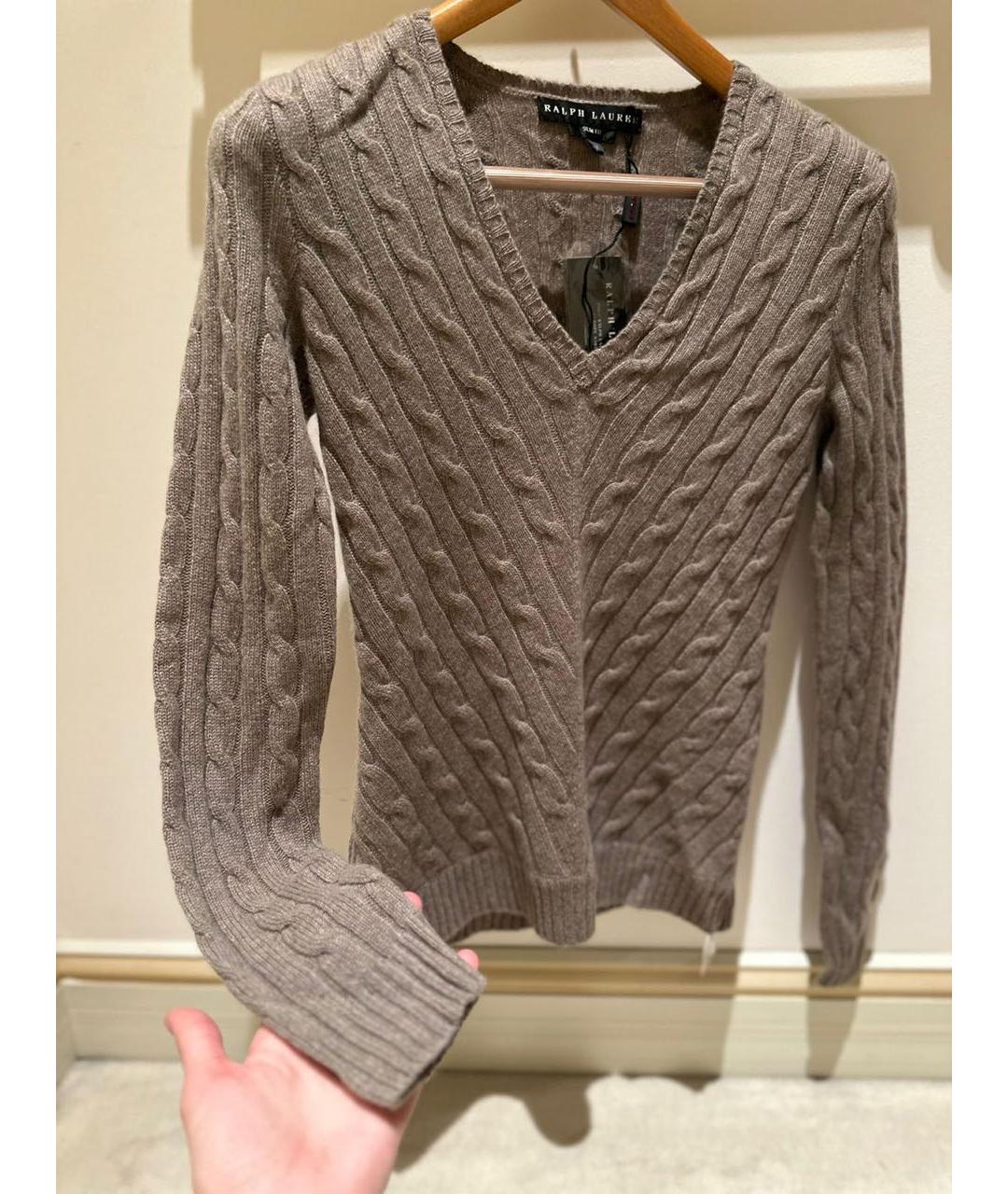 RALPH LAUREN Коричневый хлопковый джемпер / свитер, фото 3