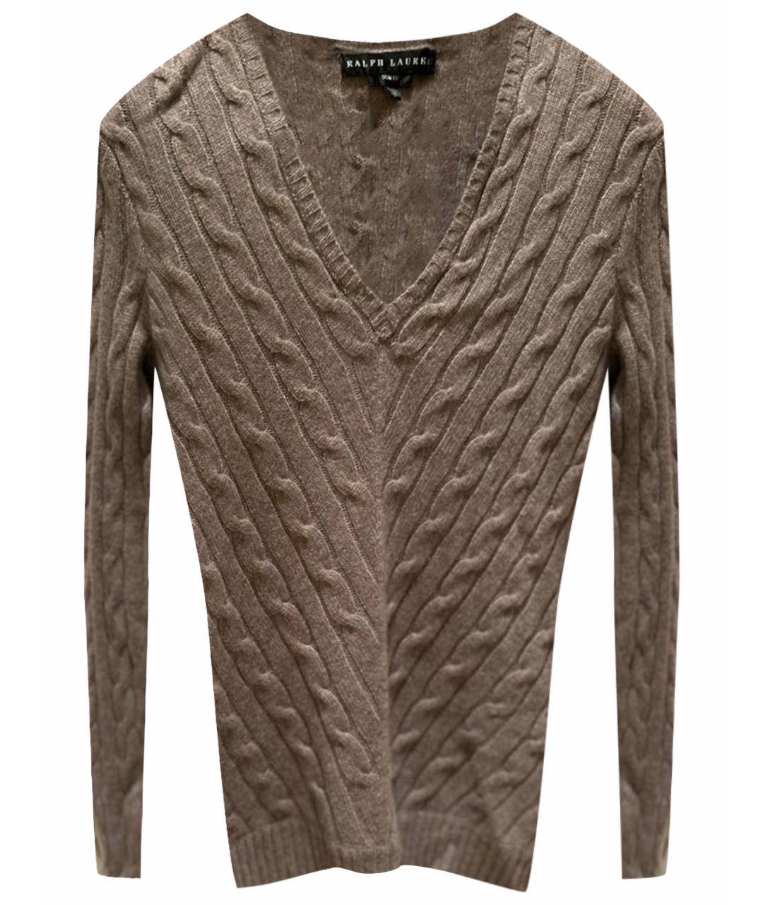 RALPH LAUREN Коричневый хлопковый джемпер / свитер, фото 1