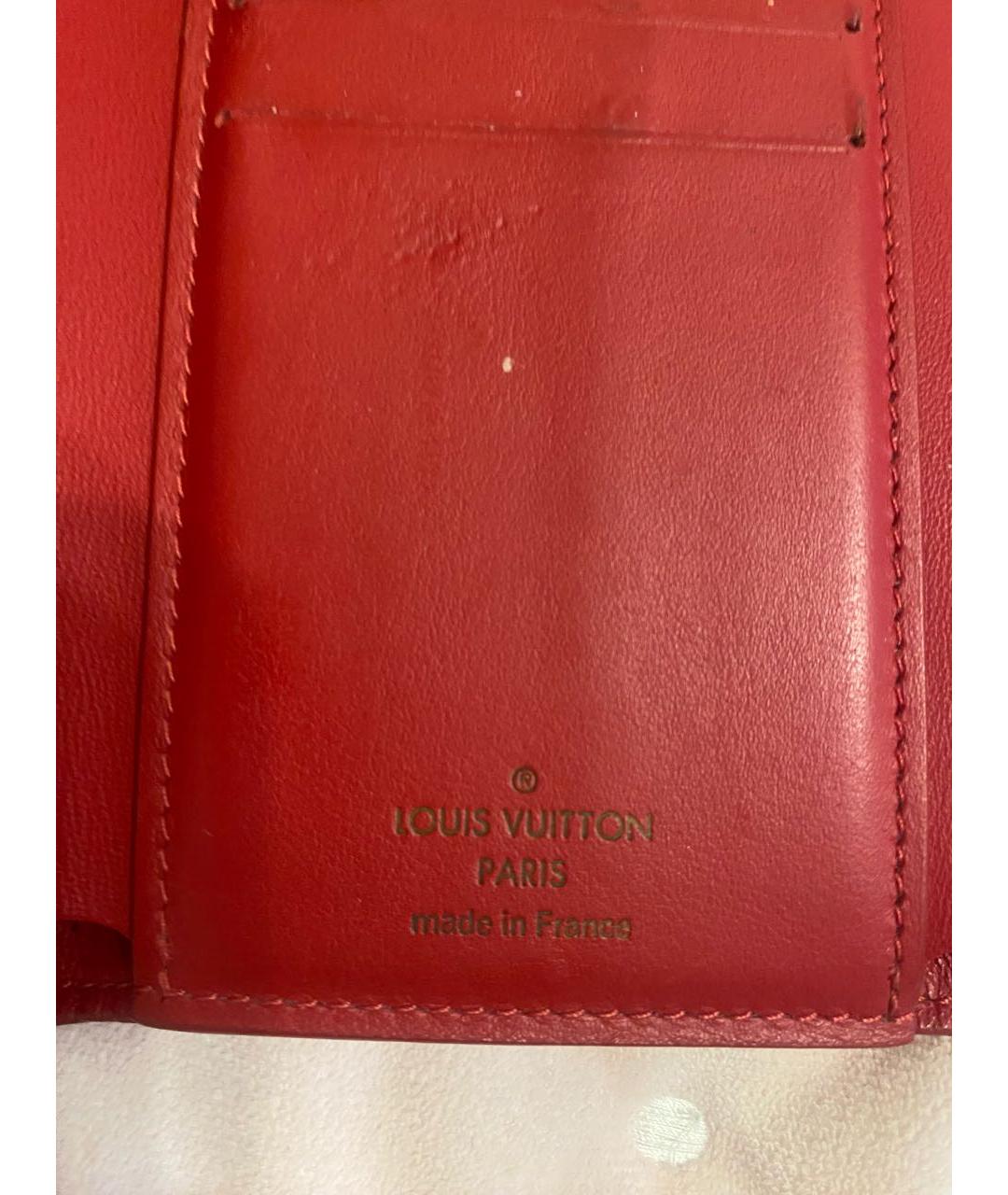 LOUIS VUITTON Красный кожаный кошелек, фото 5