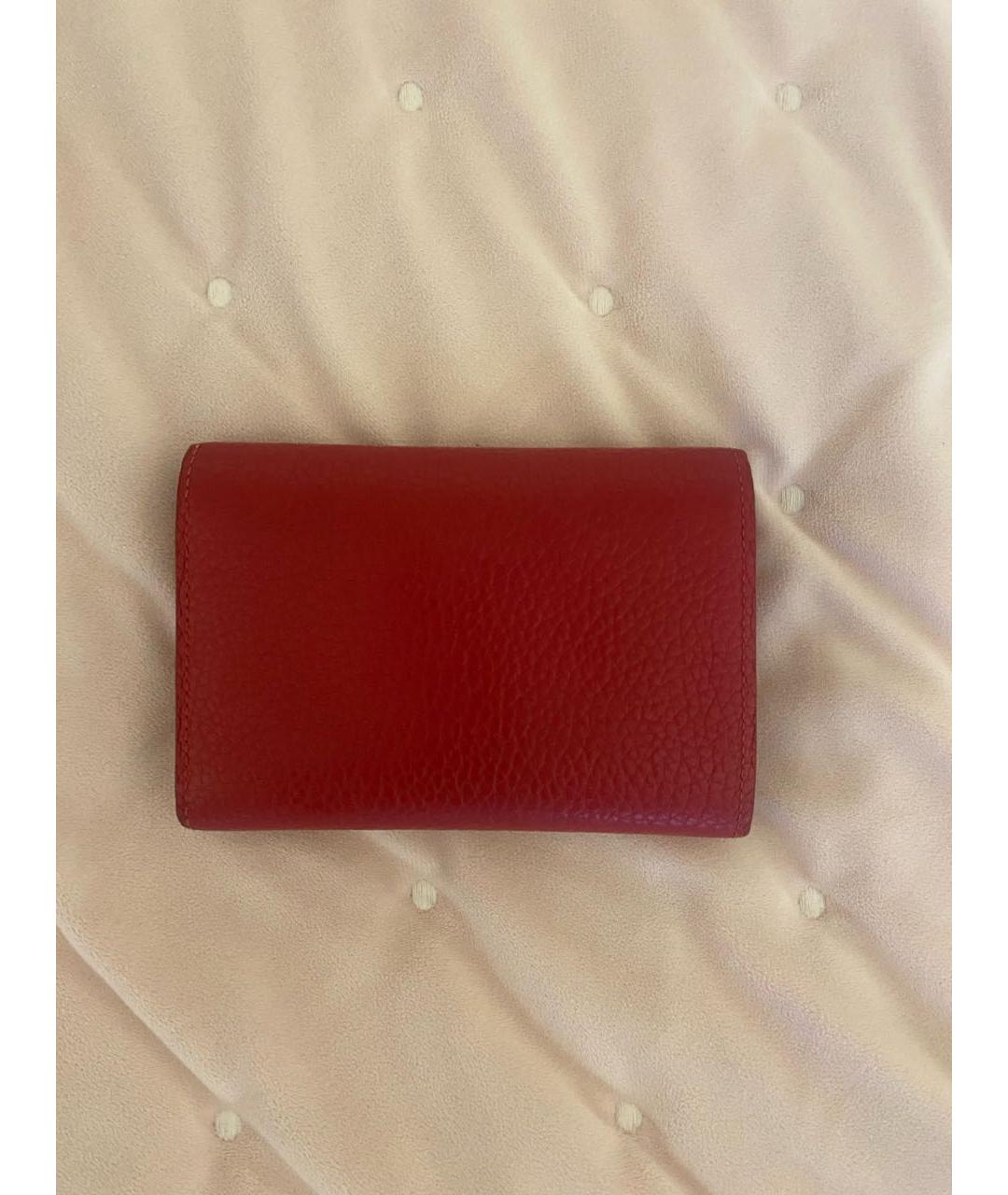 LOUIS VUITTON Красный кожаный кошелек, фото 3