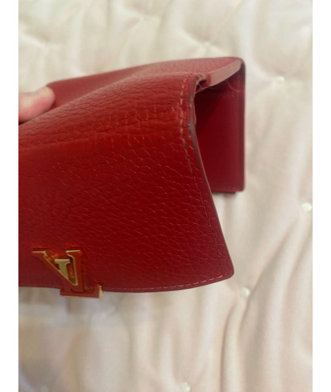 LOUIS VUITTON Красный кожаный кошелек, фото 8
