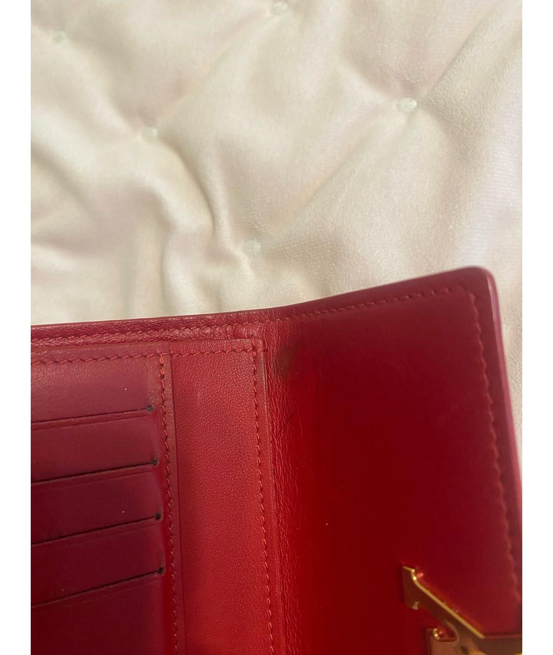 LOUIS VUITTON Красный кожаный кошелек, фото 7