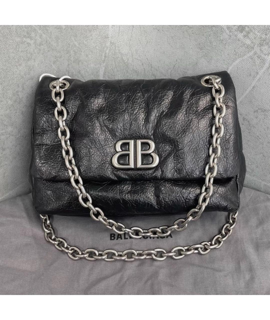 BALENCIAGA Черная кожаная сумка через плечо, фото 2