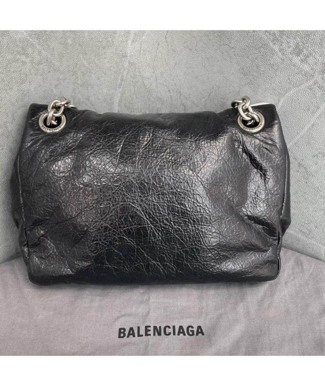BALENCIAGA Черная кожаная сумка через плечо, фото 3