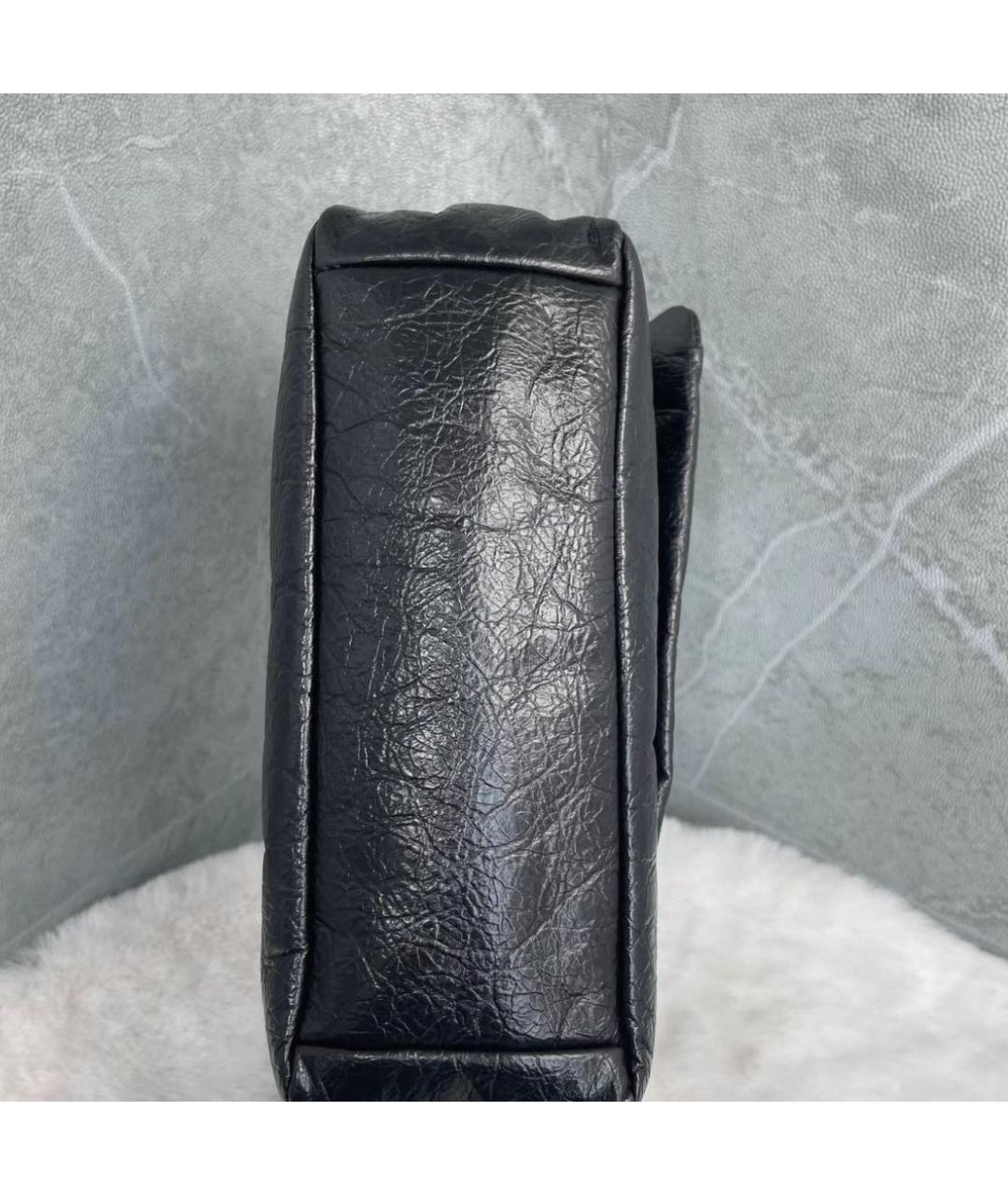 BALENCIAGA Черная кожаная сумка через плечо, фото 5