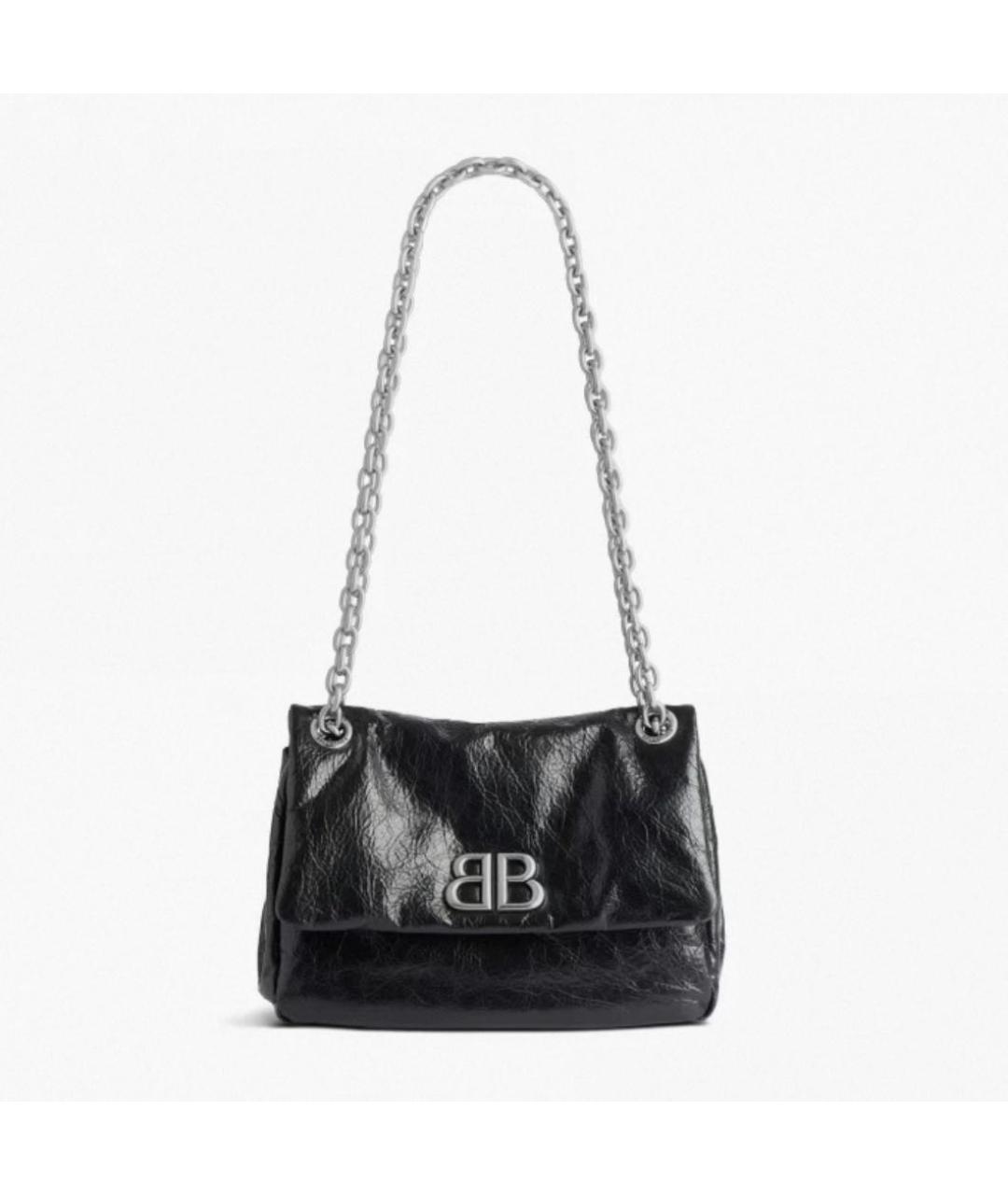 BALENCIAGA Черная кожаная сумка через плечо, фото 6