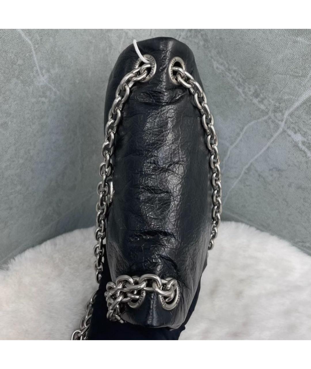 BALENCIAGA Черная кожаная сумка через плечо, фото 4