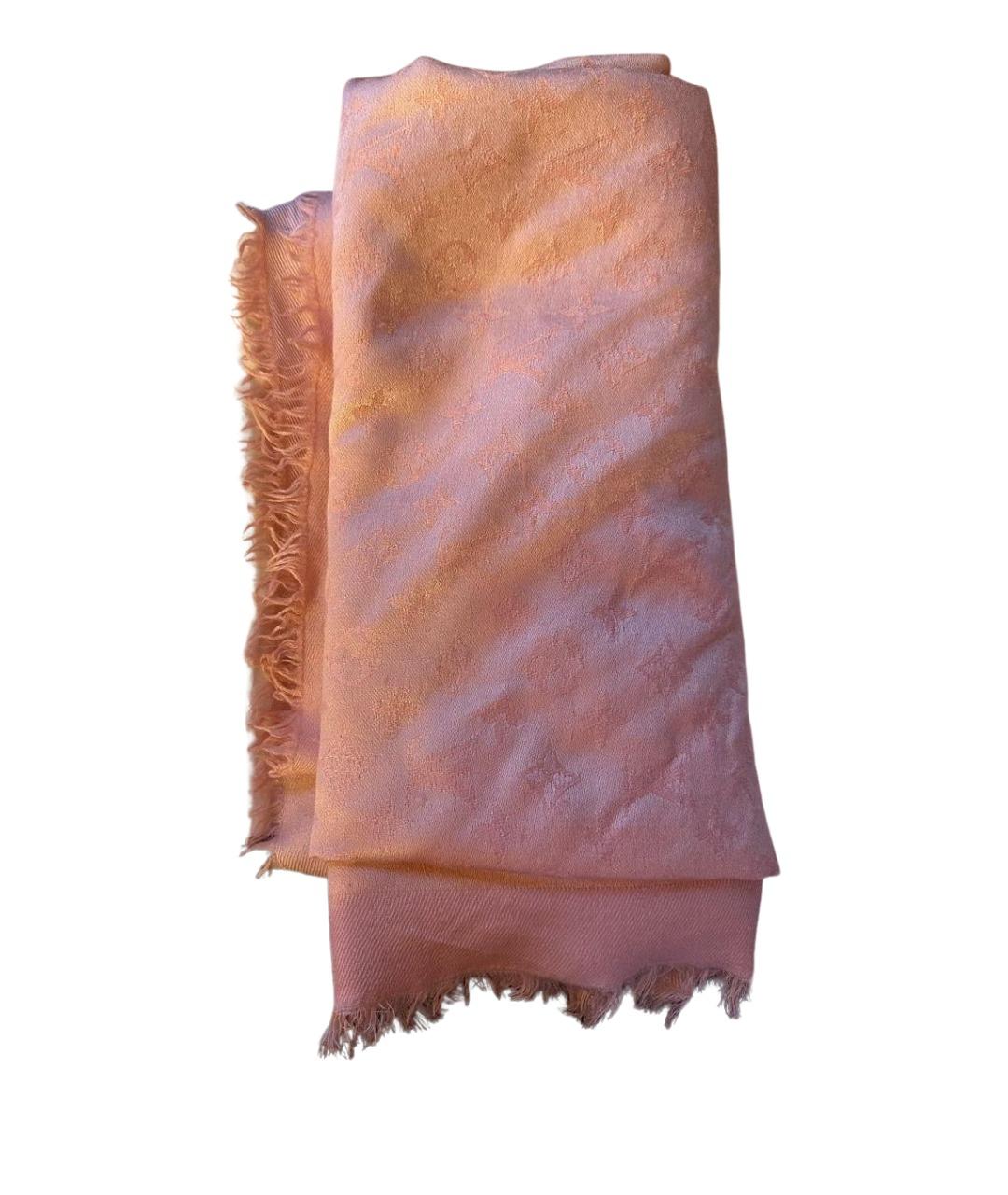 LOUIS VUITTON Розовый шерстяной платок, фото 1