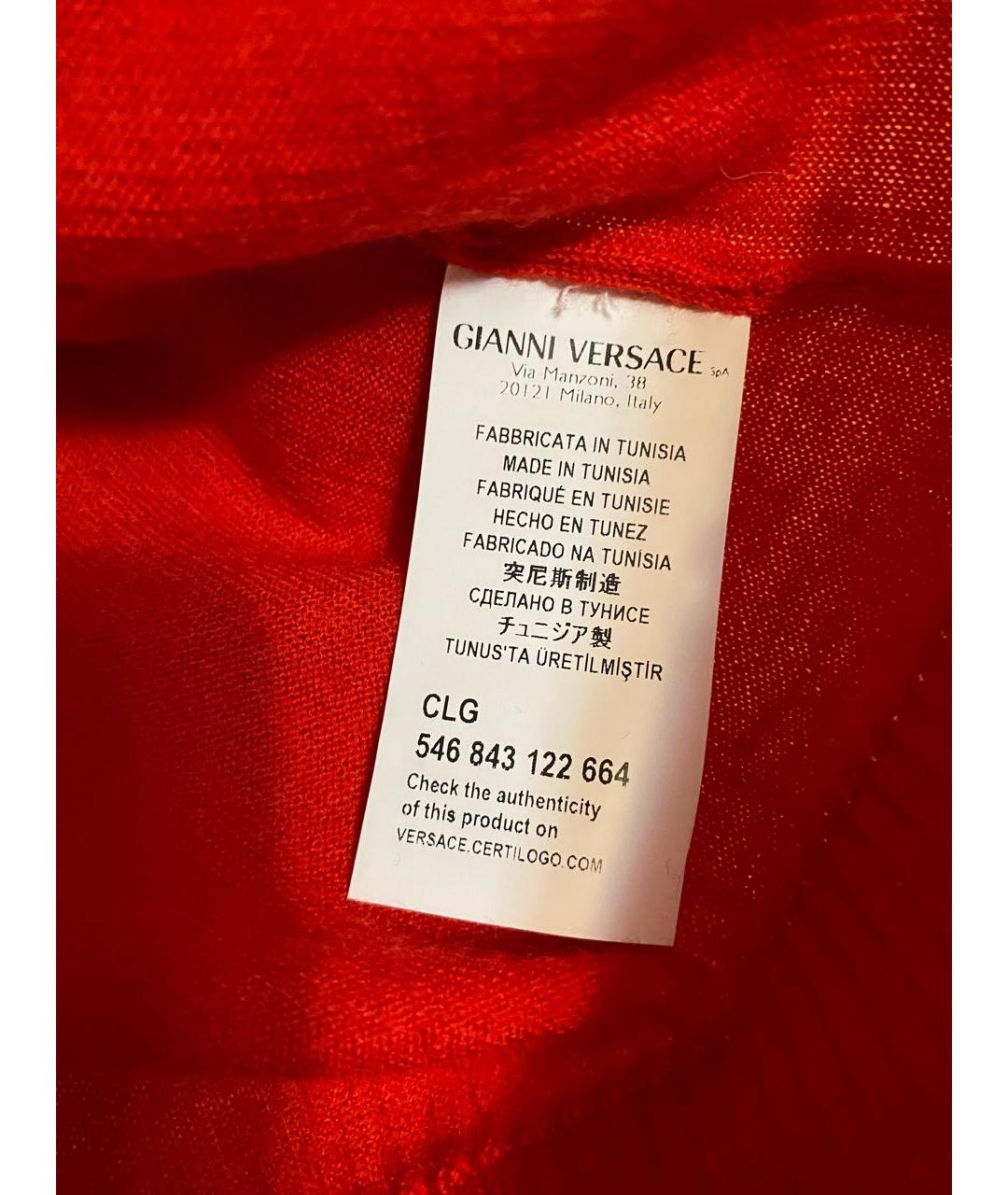 VERSACE Красный шерстяной джемпер / свитер, фото 5