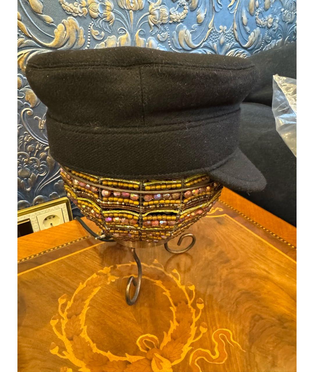 CHRISTIAN DIOR Черная кашемировая кепка, фото 2