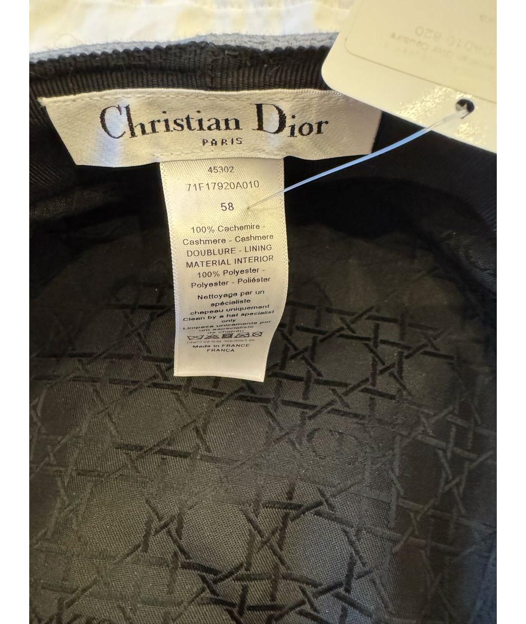 CHRISTIAN DIOR Черная кашемировая кепка, фото 4