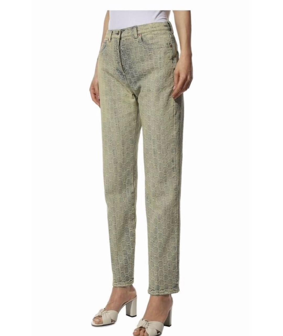 GUCCI Зеленые прямые джинсы, фото 6