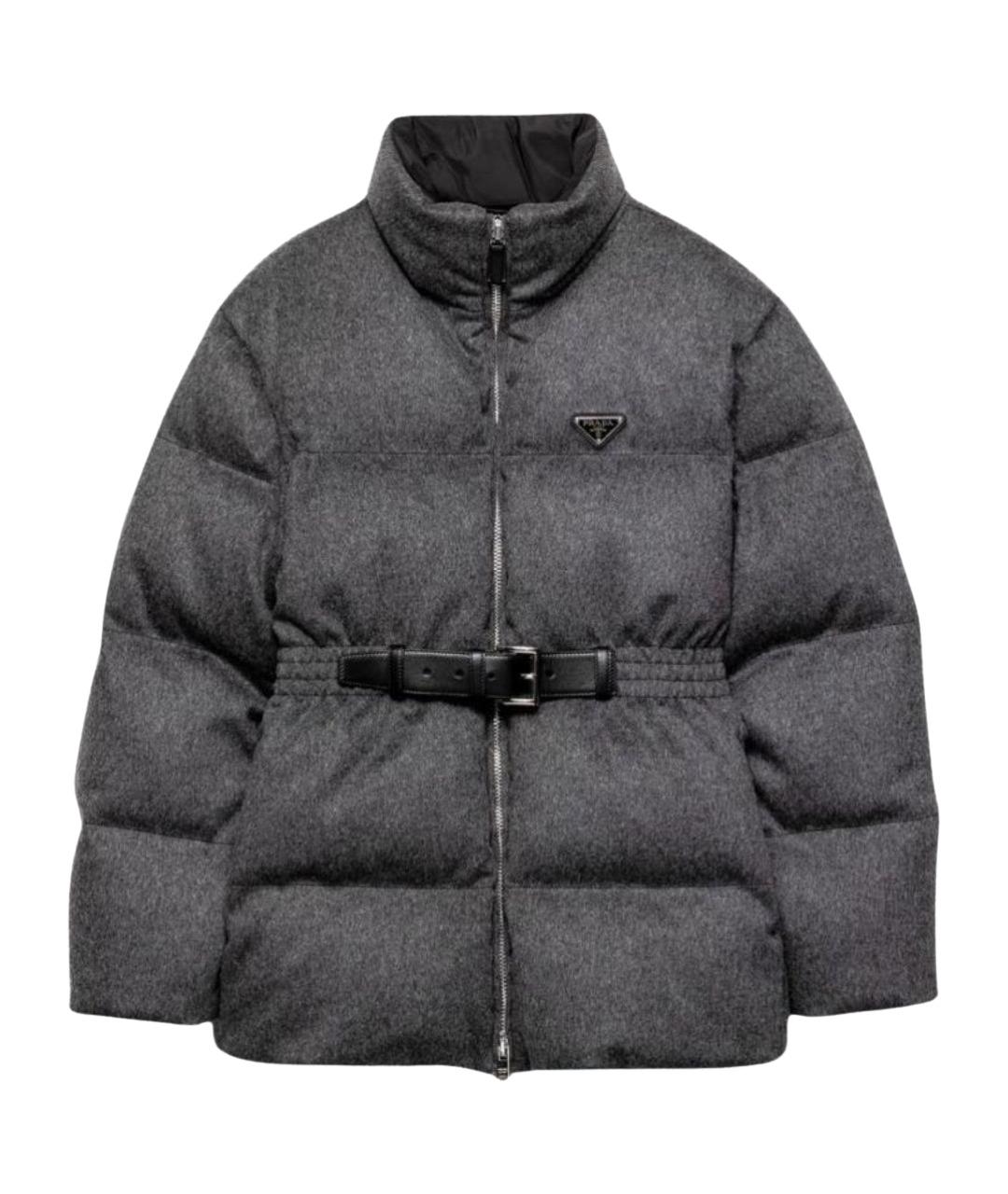 PRADA Серый шерстяной пуховик, фото 1