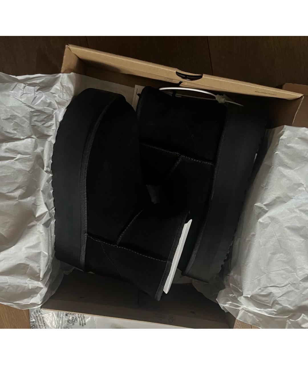 UGG AUSTRALIA Черные замшевые сапоги, фото 2