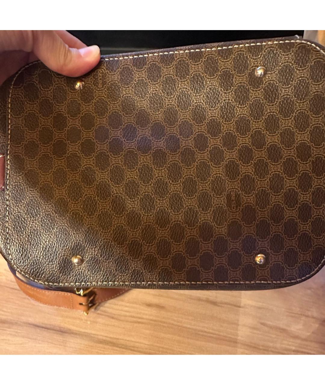 CELINE Коричневая кожаная сумка тоут, фото 3