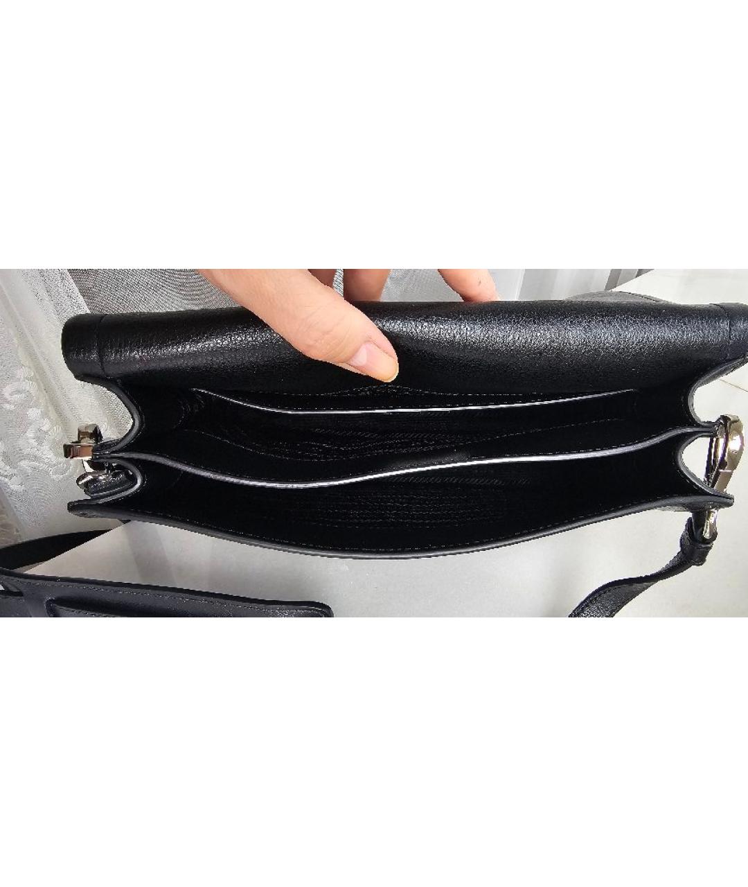 PRADA Черная кожаная сумка через плечо, фото 4