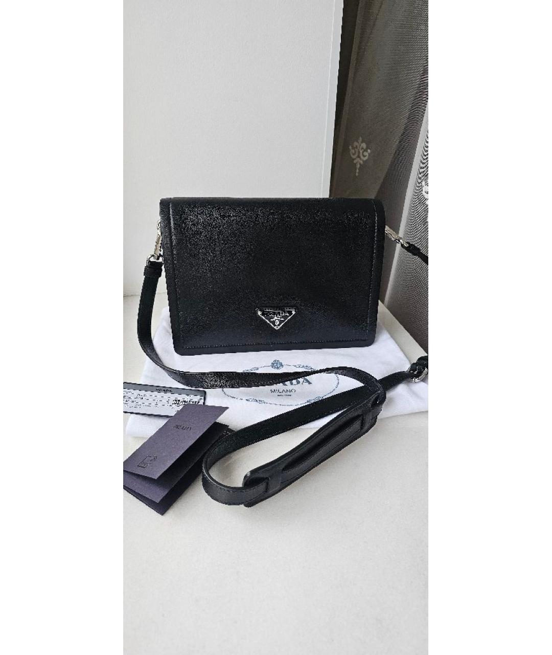 PRADA Черная кожаная сумка через плечо, фото 10