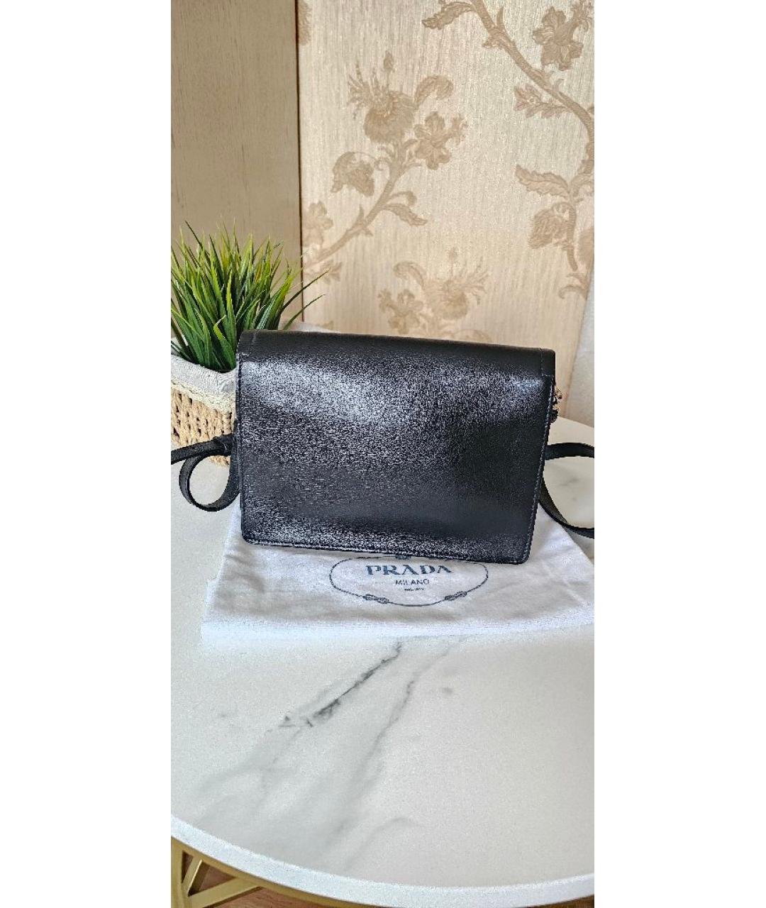 PRADA Черная кожаная сумка через плечо, фото 3
