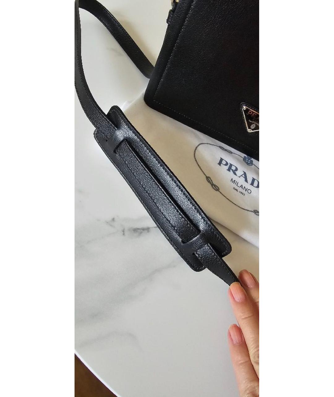 PRADA Черная кожаная сумка через плечо, фото 8